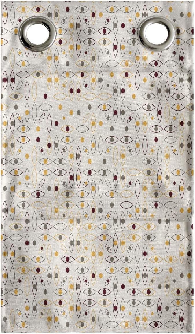 Ambesonne Abstract Hanging Pocket Organizer, Geometric Eye Motifs or Circular Mini, Printed Polyester Storage Bag with Pockets, 9" x 16", Eggshell Maroon