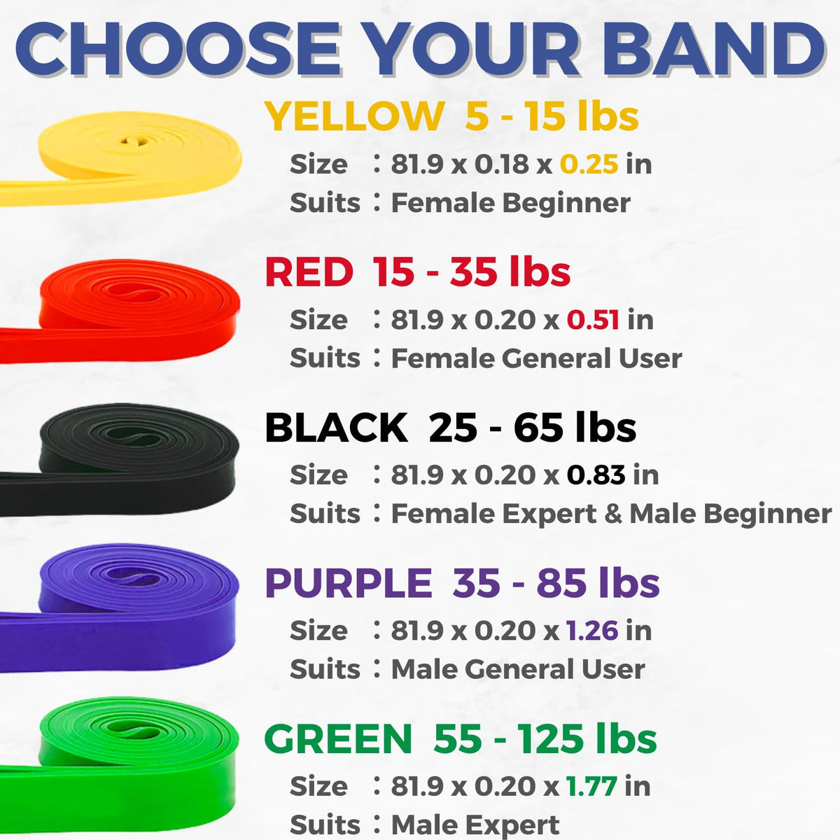 LEZER Resistance Band, Pull Up Bands, Exercise Bands, Workout Bands, Elastic Bands, Home Gym Fitness, Stretching, Physical Therapy, Training, Yoga, with Instruction, 15-35 lbs, Red