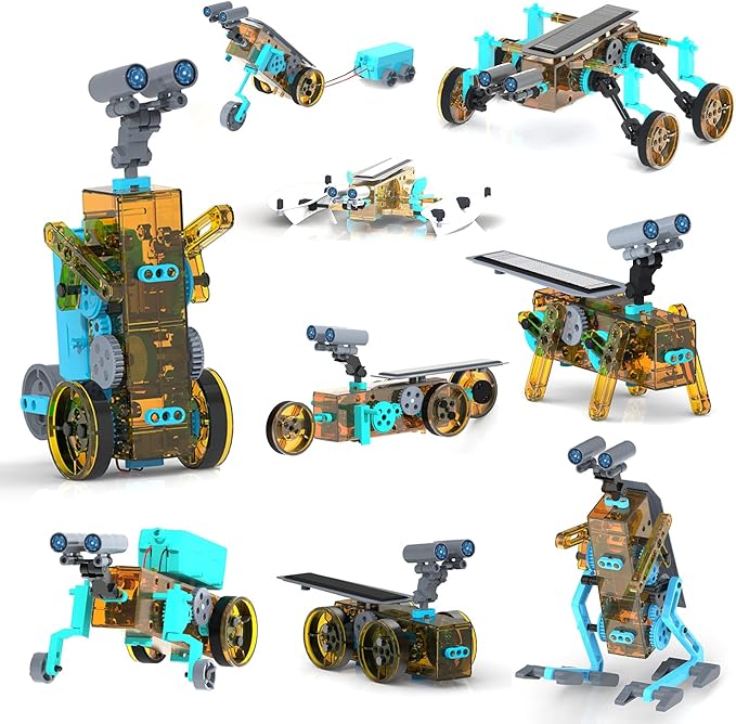STEM 25-in-1 Education Solar Power STEM Toys for Boys Age 8-12, Science Kits Robots Toys for Ages 8-13, Building Toys Robotics Experiment Set Birthday Gifts for Kids 8 9 10 11 12 13 Years Old (Yellow)