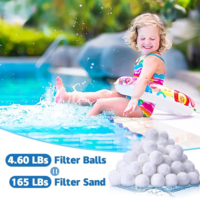 QwayHome 4.6 lbs Pool Filter Balls, Reusable Filter Sand Balls