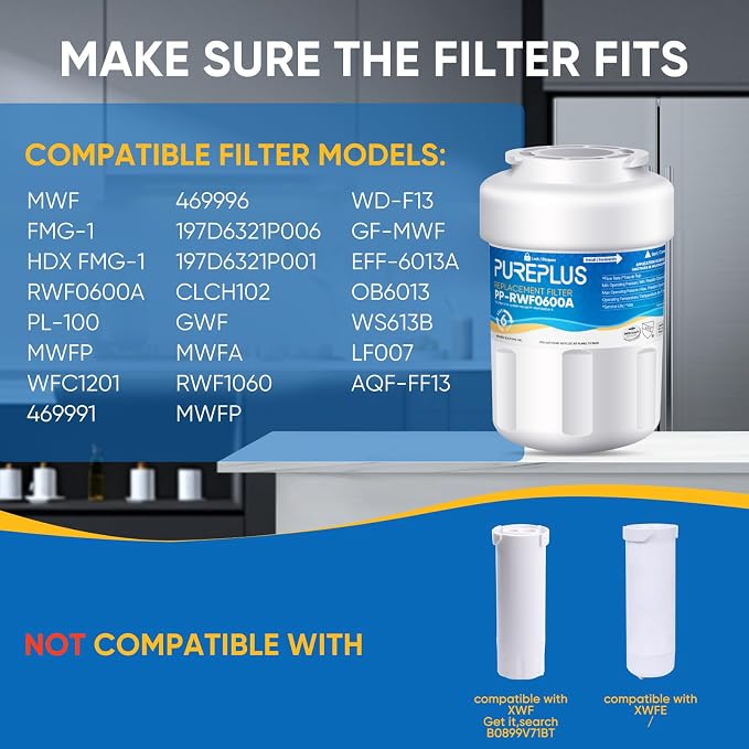 PUREPLUS Replacement for MWF® Refrigerator Water Filters, SmartWater® MWFP