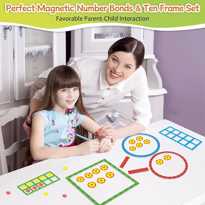 97 PCS Magnetic Numbers for Whiteboard, Math Manipulatives Kindergarten 1st Grade, Math Games for Kids, Magnetic Number Line, Math Counters & Ten Frames Set, Addition and Subtraction Games