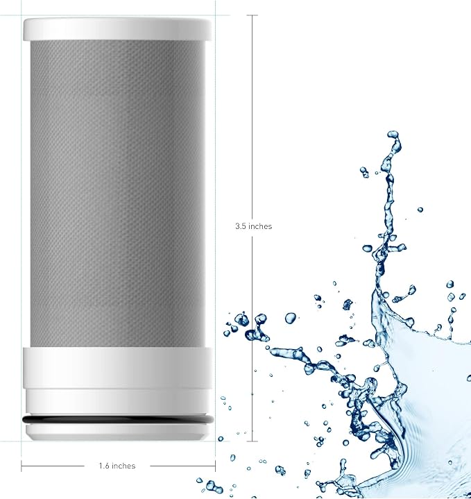 Amazon Basics Faucet Replacement Filter, Carbon Block Filter Fits Mist- Water