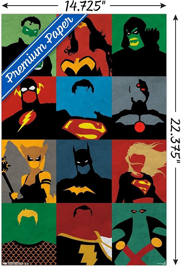 Trends International DC Comics - Justice League - Minimalist Wall Poster, 14.725" x 22.375", Premium Unframed Version