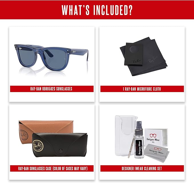 Ray-Ban Wayfarer Reverse RBR0502S Square Sunglasses for Men for Women +BUNDLE with ACCESSORY EYEWEAR KIT