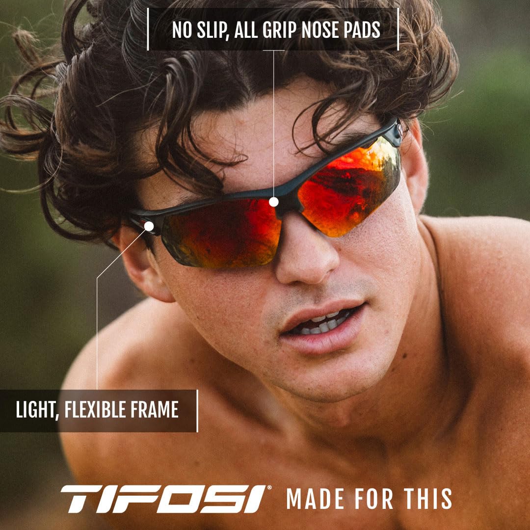 Tifosi Optics Navar FC Sunglasses (Satin Vapor, Smoke Red Mirror)
