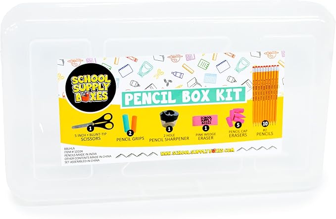 School Supply Boxes | K-5 Bundle (1 Box) | Back to School Essentials Kit for Students & Teachers | Includes Wide-Ruled Paper Products, Crayons, Markers, Colored Pencils, & More