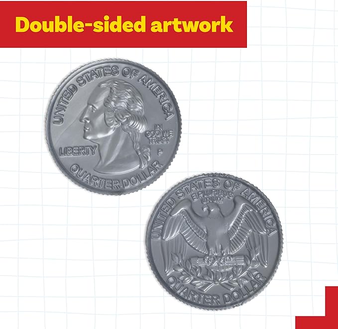 LEARNING ADVANTAGE - 7524 Learning Advantage, Play Quarters Plastic Coins - Set of 100