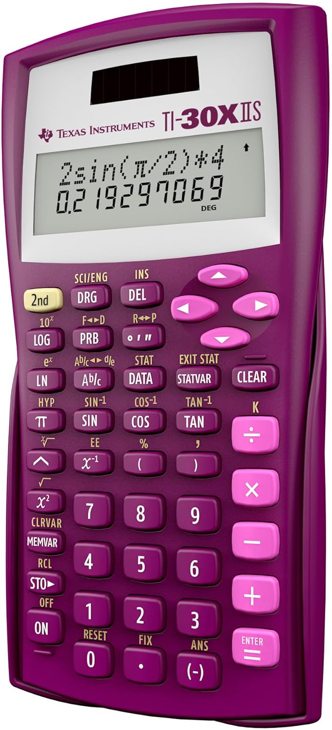 Texas Instruments TI-30XIIS Scientific Calculator, Raspberry Small