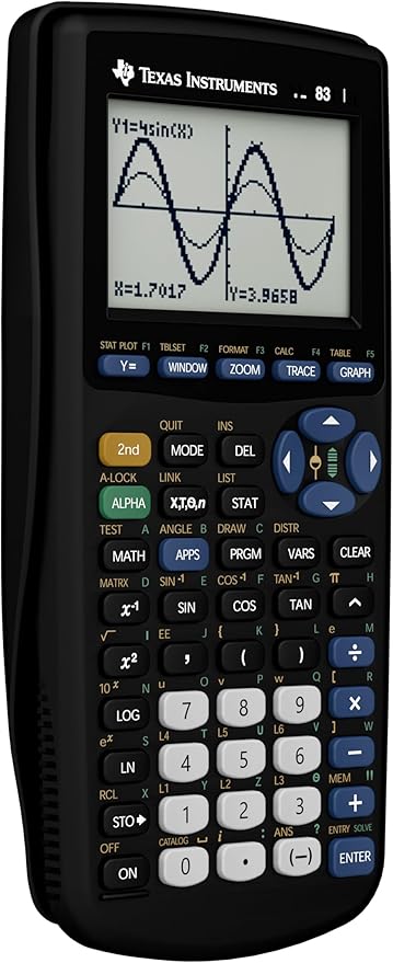 Texas Instruments TI-83 Plus Graphing Calculator, Gray, Standard