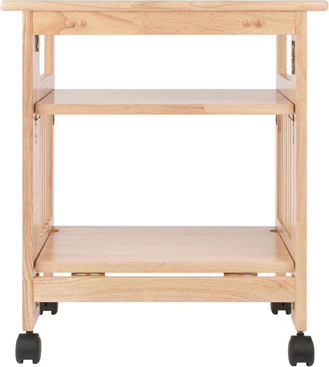 Winsome Mission 2-Shelf Wood Mobile Printer Stand, Brown (81628)