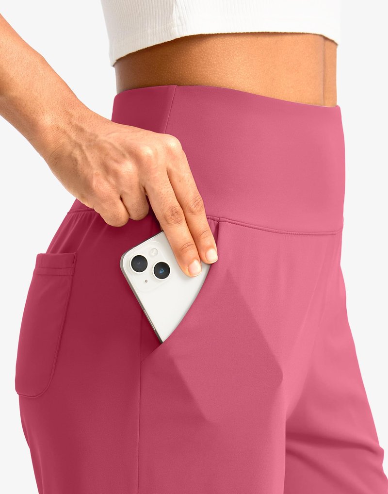 G Gradual Women's Bermuda Long Shorts with Pockets 7" High Waisted Knee Length Shorts for Women Walking Athletic Workout(Briar Rose-L7,S)