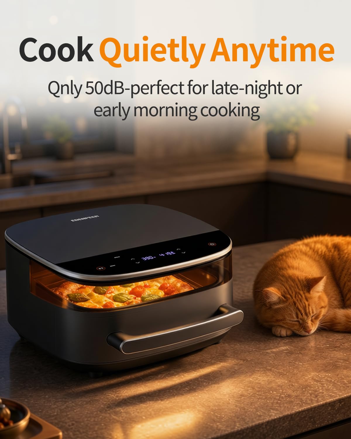 6QT Large Air Fryer, 11-in-1 Air Fryer Top & Bottom Heating, No Flip Needed