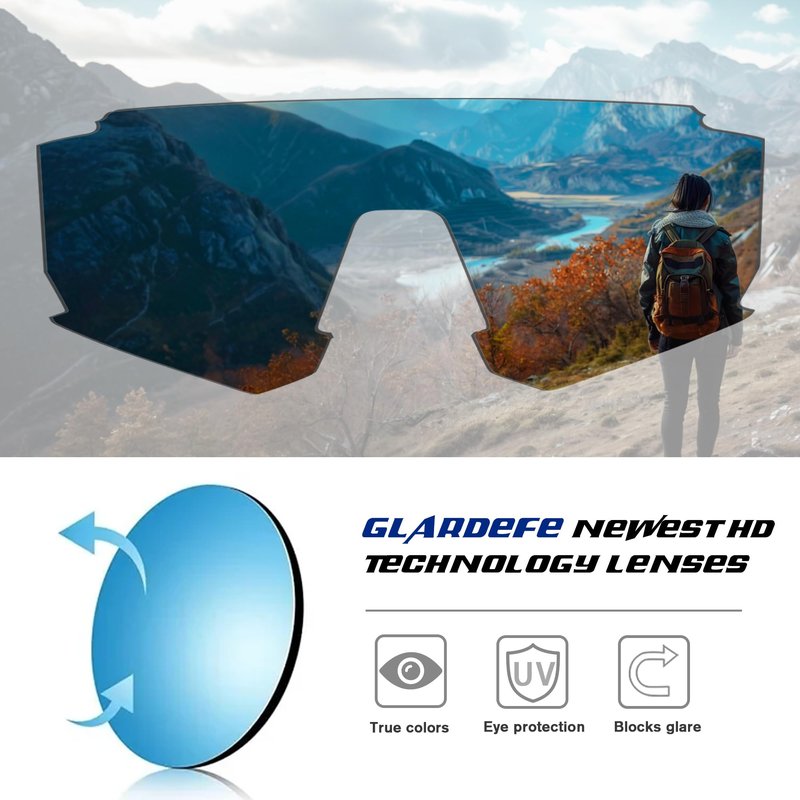GLARDEFE Sports Baseball Sunglasses - Running Sunglasses for Men Women - Driving Fishing Cycling Bike Glasses UV400 Protection(Black/Blue Mirror)