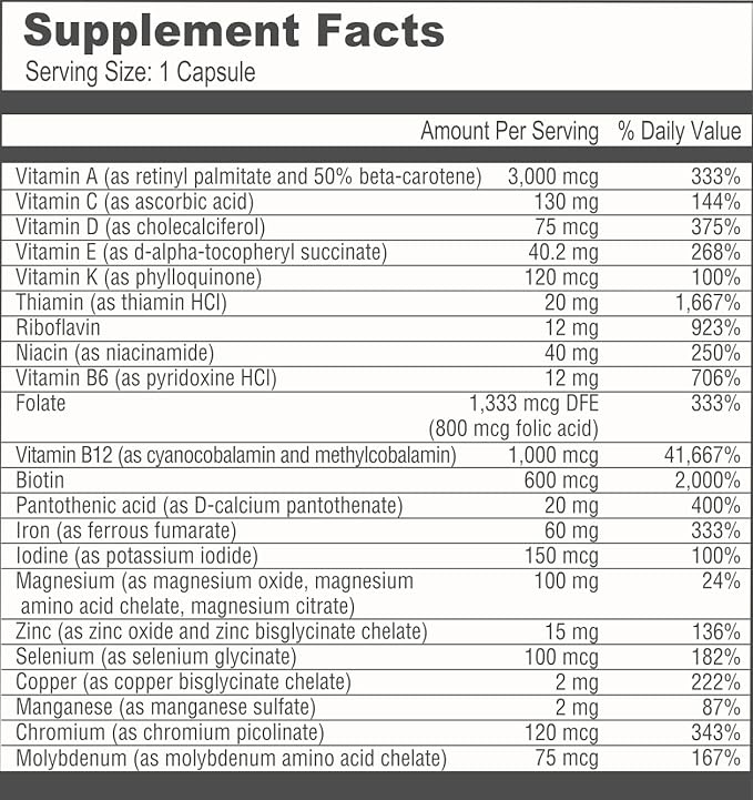 BariatricPal 90-Day Bariatric Vitamin Bundle (Multivitamin ONE 1 per Day! Capsule with 60mg Iron and Calcium Citrate Soft Chews 500mg with Probiotics - Blue Raspberry)