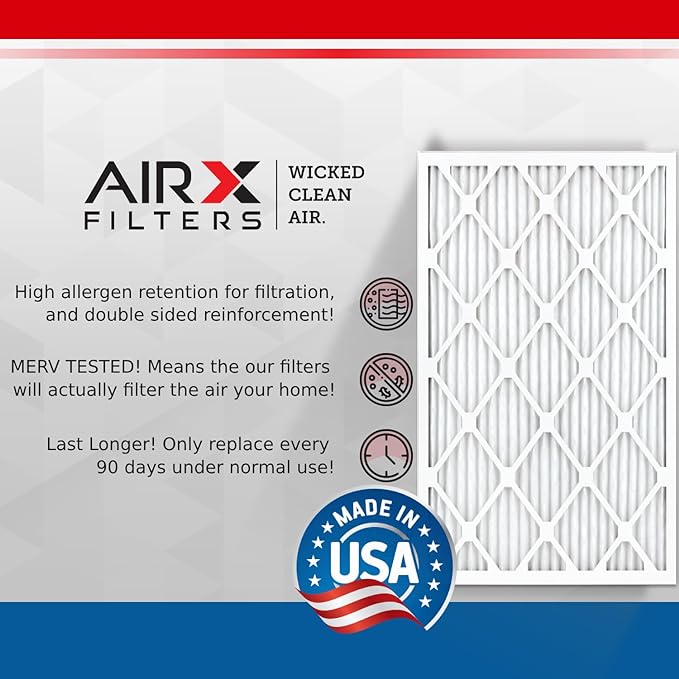 AIRX FILTERS WICKED CLEAN AIR. 16x25x1 Air Filter MERV 8 Electrostatic Pleated
