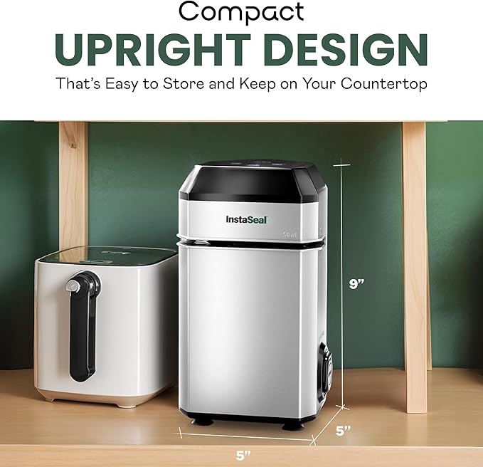 InstaSeal Upright Vacuum Sealer for Food with 12 Bags