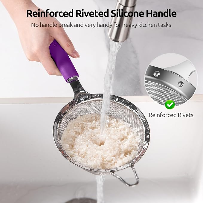 U-Taste Medium Fine Mesh Strainer: 18/8 Stainless Steel 4.73in 30 Mesh Kitchen