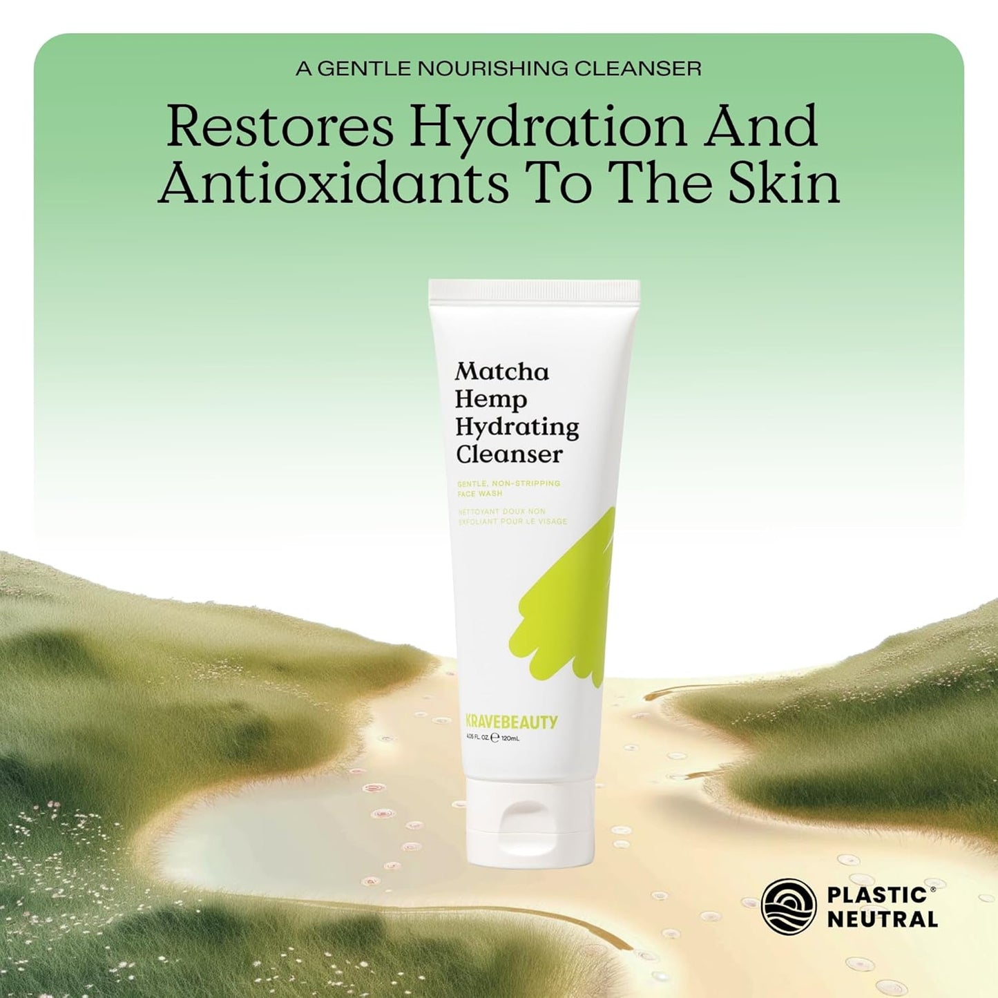 KraveBeauty Cleanse + Protect Duo, Contains Matcha Hydrating Cleanser + Beet The Sun, Gentle Face Wash & Chemical Non-Greasy SPF, Daily Skincare Essentials, Vegan & Cruelty Free, 4.05 fl oz 1.7 fl oz
