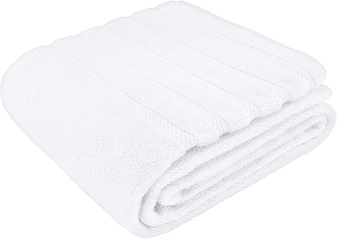 American Soft Linen 35x70 Jumbo Large Bath Towels, 600 GSM 100% Cotton Turkish Bath Sheet, Oversized Luxury Bath Towels for Bathroom Beach and Pool, White