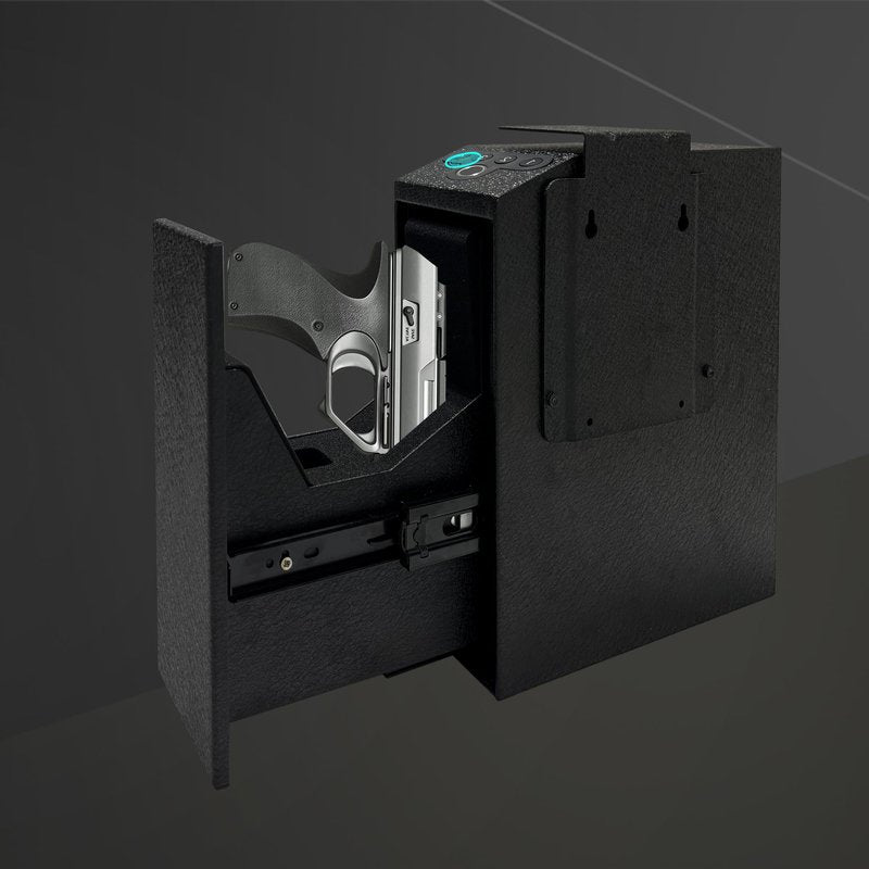 Biometric Pistol Safe, Mounted Nightstand Quick Access Handgun Safe