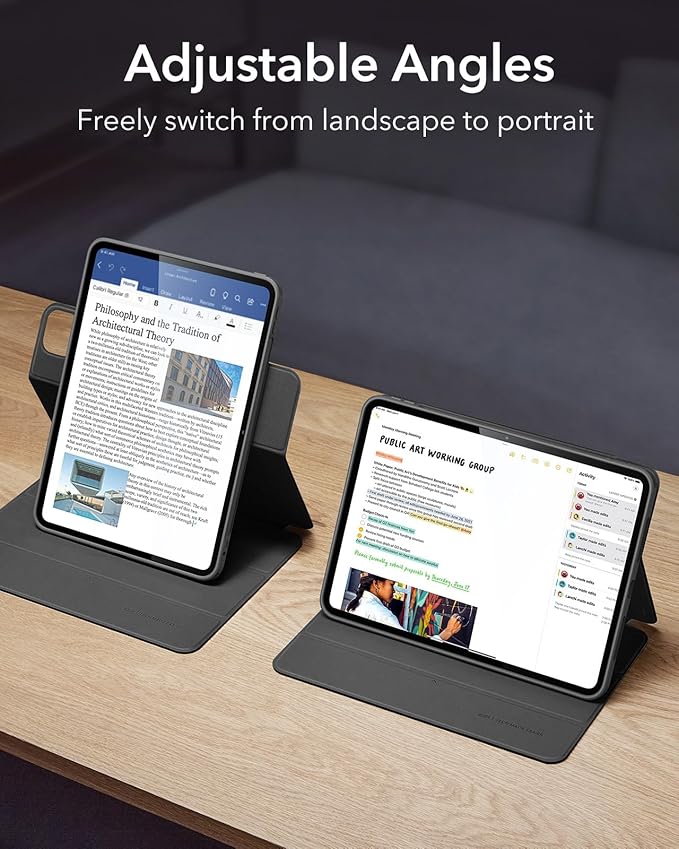 ESR for iPad Pro 13 Inch Case (M5/M4) 2025/2024, Removable Magnetic Cover, Vertical Stand, Fully Supports Pencil Pro and Pencil(USB-C), Rebound 360 Series, Black