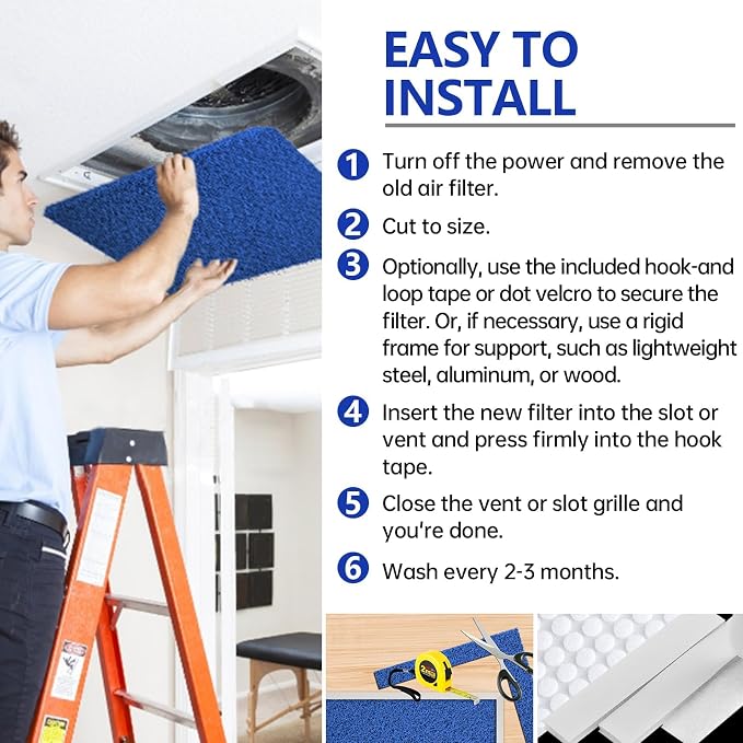 Ubeesize Reusable Air Filter 20x30, Furnace Filters Cut to Fit Air Conditioner