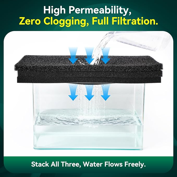 Borlech Aquarium Bio Filter Sponge Pad