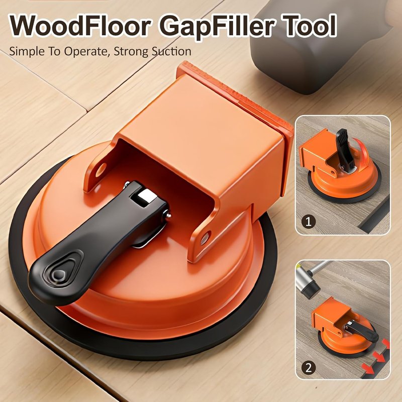 Floor Gap Fixer Tool – Heavy-Duty Laminate Flooring Repair Tools for Wood and Vinyl Planks, Carbon Steel Floor Suction Cup Tool with Rubber Pad, Adjustable Height Seam Puller