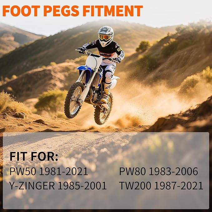 Nilight Motorcycle Foot Pegs Dirt Bike Footpegs Fit for Yamaha PW50 1981-2021 PW80 1983-2006 Y-ZINGER 1985-2001 TW200 1987-2021 CNC Foot Pegs for Motorcycles Heavy Duty Foot Rests Peg Pedal, Blue