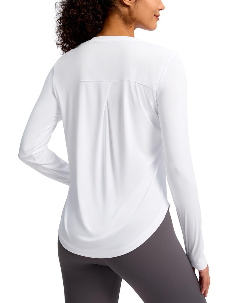 Soothfeel Women's UPF 50+ Sun Shirts Long Sleeve SPF UV Protection Rash Guard Lightweight Quick Dry Hiking Workout Tops whiteL