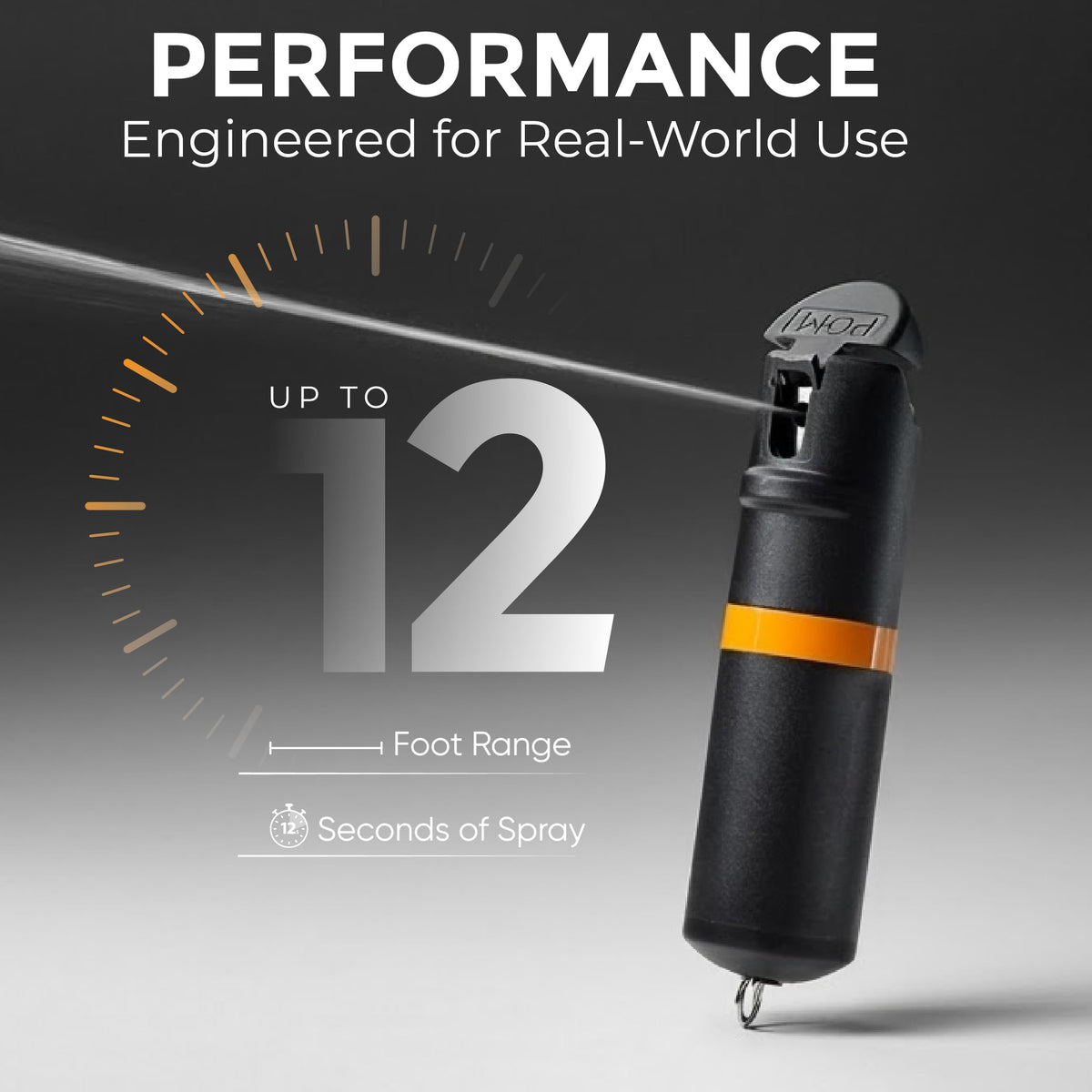 POM Premium Pepper Spray Keychain, Quick Release Access Flip Top Safety, Police Grade OC Formula with UV Marking Dye, 25 Precision Bursts, 10 Foot Effective Range, Made in USA
