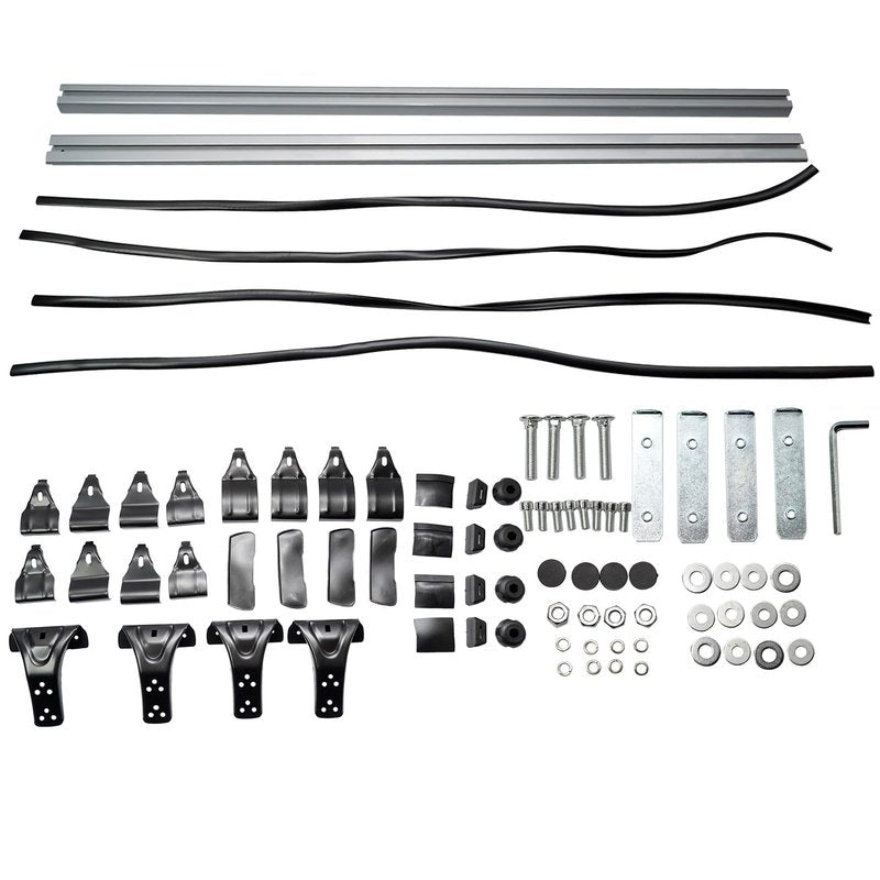Flynsu Universal 48" Car Top Roof Rack Cross Bar Luggage Cargo Carrier w/3 Kinds Clamps, Silver Aluminum, 165 lb Loading Capacity