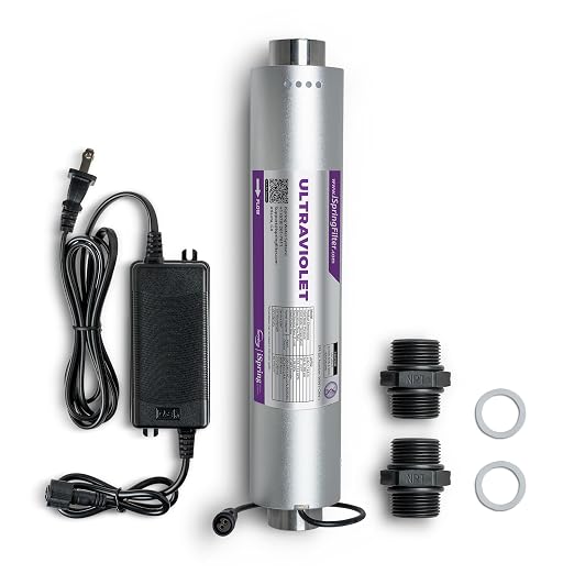 iSpring UVF50 LED UV Water Filter System, Whole House Ultraviolet Water