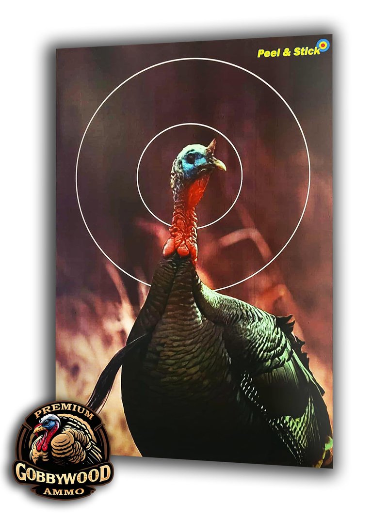 GobbyWood Ammo Peel & Stick Reactive Turkey Target 12" x 18" (5 Pack)