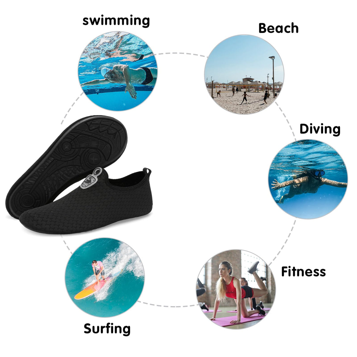 Spesoul Womens Mens Water Shoes Quick Dry Beach Swim Shoes Barefoot Aqua Socks Outdoor Sand Socks for Pool River Diving