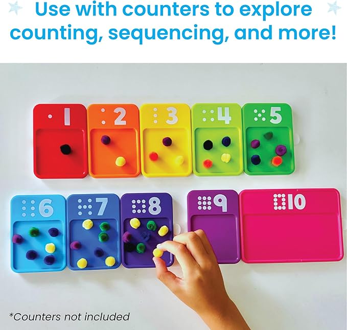 hand2mind Sensory Number Trays, Learning Numbers for Kids, Fine Motor Activities, Counting Toys for Sensory Seeking Kids, Texture Toys, Pre-Writing Skills for Toddlers, Montessori Math Materials