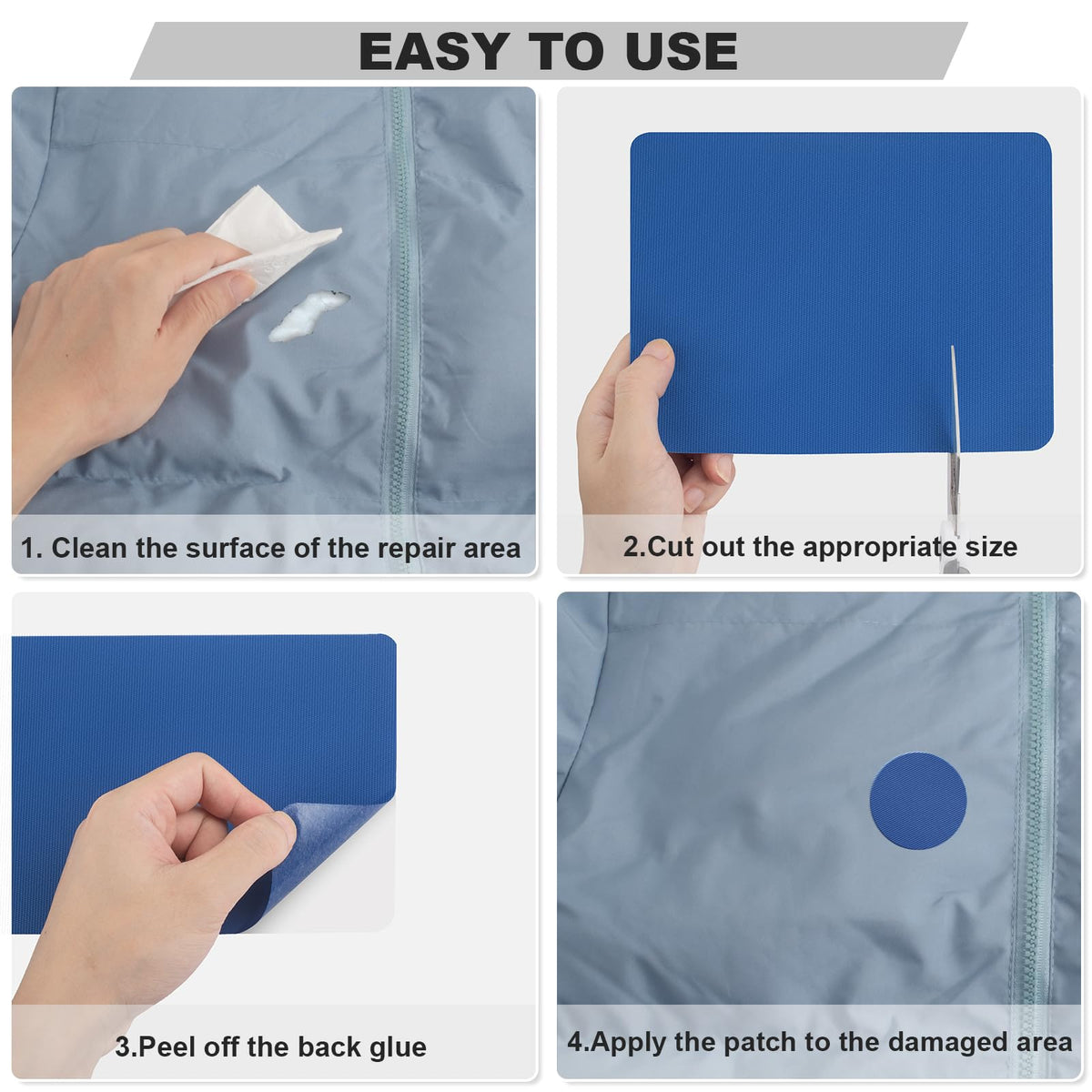OAZ 15 Pieces 3.5 x 4.7 inch Nylon Repair Patches Nylon Fabric Patch Self-Adhesive Tent Repair Tape Waterproof Lightweight Repair Patches Repair Patch Kit for Clothing Down Jacket Bag (Color Set B)