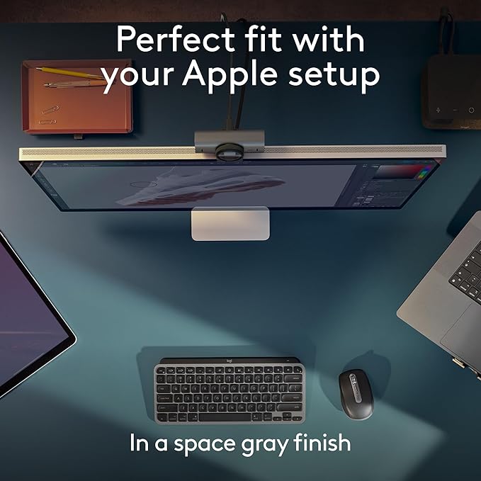 Logitech MX Keys Mini for Mac Minimalist Wireless Keyboard, Compact, Bluetooth, Backlit Keys, USB-C, Tactile Typing, Compatible with MacBook Pro & Air,iMac,iPad - Space Grey