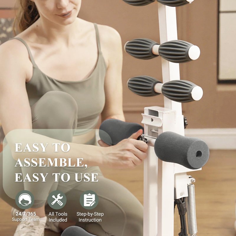 PAETA Squat Machine, Deep Squat Machine for Women, Glutes Workout Equipment with Adjustable Resistance Bands, Leg, Core & Ab Exercise Machine, Squat Assist Trainer for Home Gym, Gray