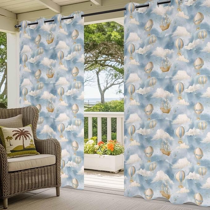Hot Air Balloons Outdoor Curtains