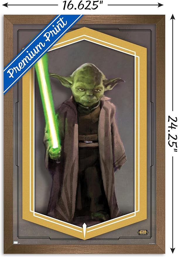 Trends International Star Wars: The High Republic - Yoda Wall Poster, 14.725" x 22.375", Bronze Framed Version