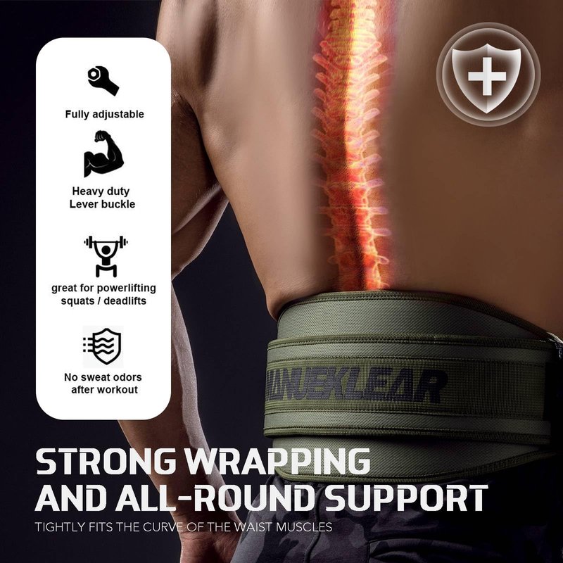 Weight Lifting Belt, Lifting Belts for Women Men,MANUEKLEAR Weightlifting Belt Quick Locking Back Support for Bodybuilding, Fitness, Powerlifting, Cross Training, Squats, Workout, Exercise (Olive Drab, M（32-37inches）)