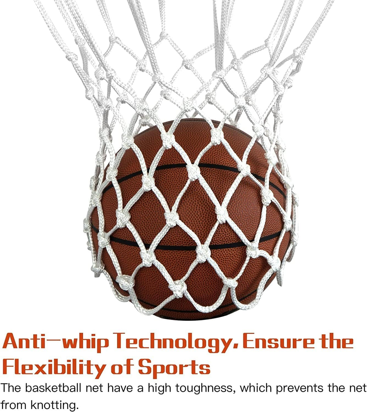 Y8HM 2Pcs Heavy Duty Basketball Net Replacement Fits Standard 12 Loop Basketball Hoop Net for Indoors and Outdoors Gym Equipment (White)