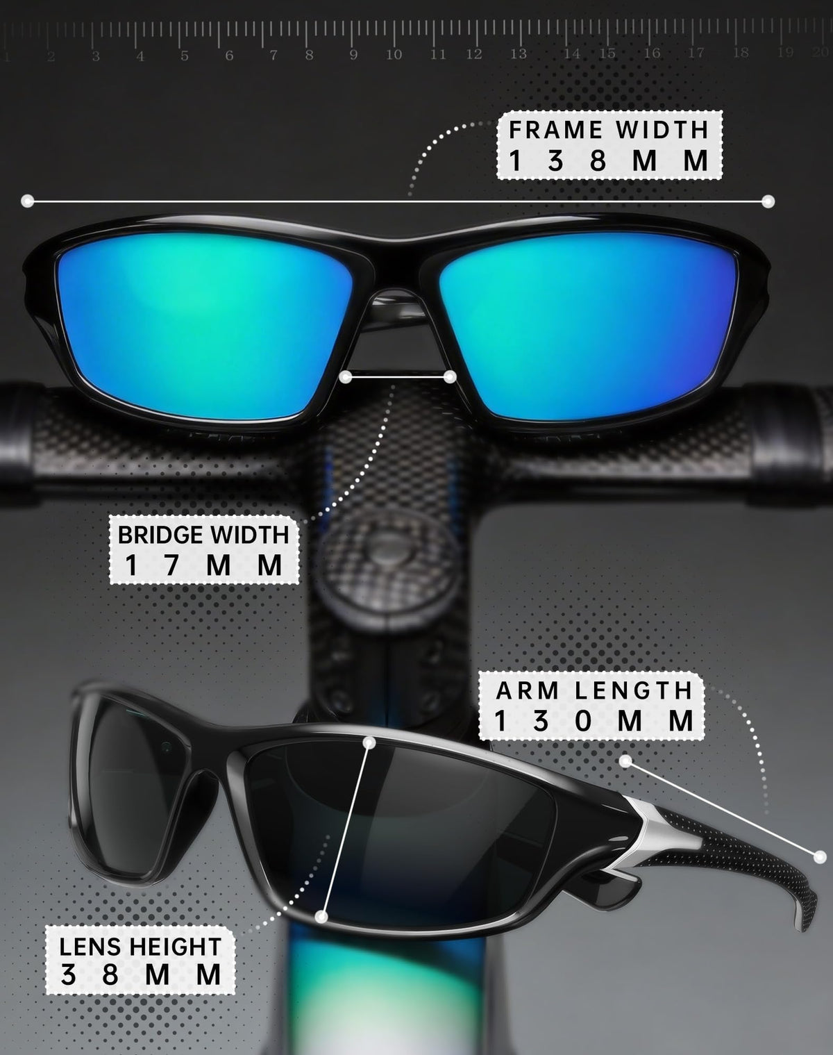 KALIYADI Sports Polarized Sunglasses Men UV400 Protection for Fishing Driving Cycling, Black/Blue/Yellow, 3 Pack