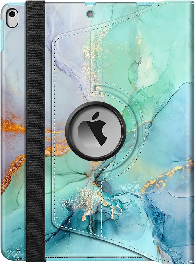 Fintie Rotating Case for iPad Air (3rd Gen) 10.5" 2019 / iPad Pro 10.5" 2017 with Built-in Pencil Holder - 360 Degree Rotating Stand Protective Cover, Auto Sleep/Wake (Emerald Marble)