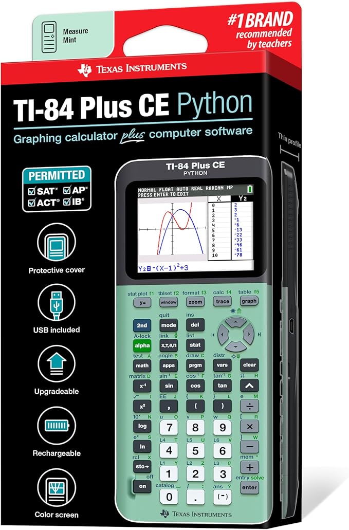 Texas Instruments TI-84 Plus CE Color Graphing Calculator, Mint Small