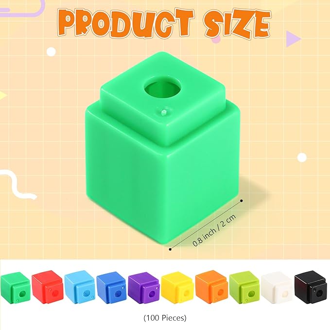 100 Pcs Purple Linking Cubes for Math Counting Cubes Manipulatives Plastic Counting Block Manipulative Classroom Learning Supplies for Educational Preschool Activities Boy Girl (Purple)