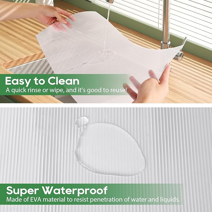 Anoak Shelf Liner, 14 Inches x 10 FT(120 Inch) Non-Slip Cabinet Liner, Washable Waterproof Durable Non Adhesive Shelf Liners for Kitchen, Drawer, Refrigerator