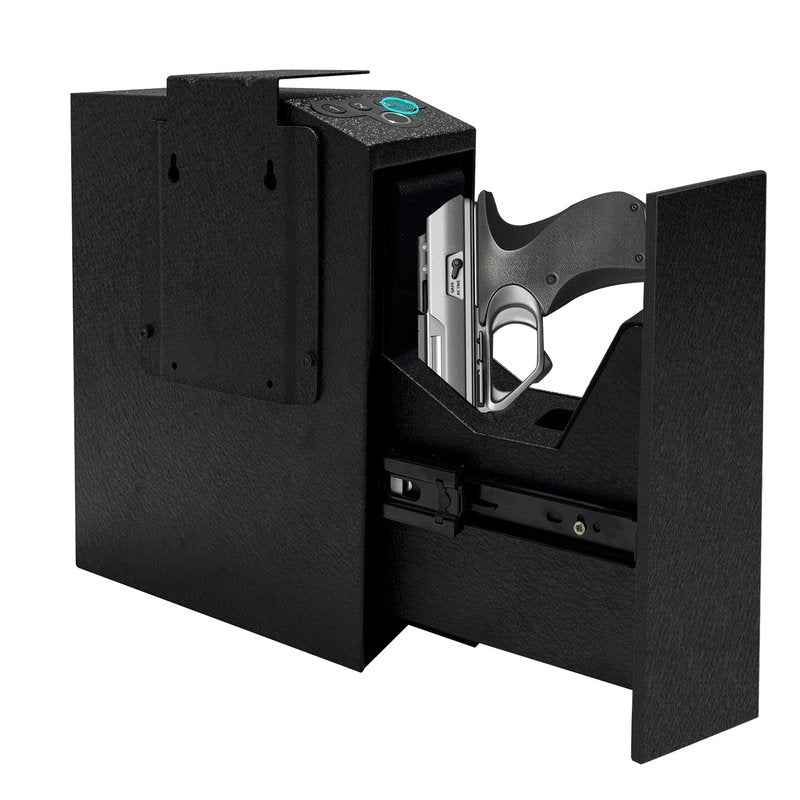 Biometric Pistol Safe, Mounted Nightstand Quick Access Handgun Safe